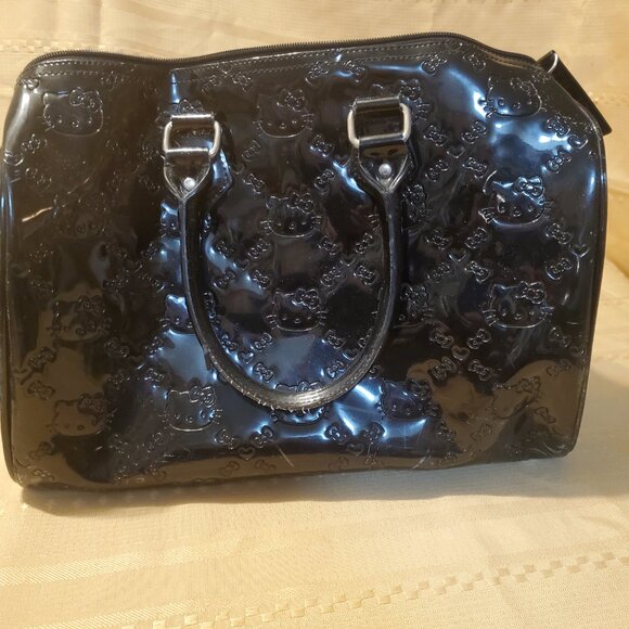 Loungefly Hello Kitty Black Embossed Bowler Bag - Picture 3 of 9